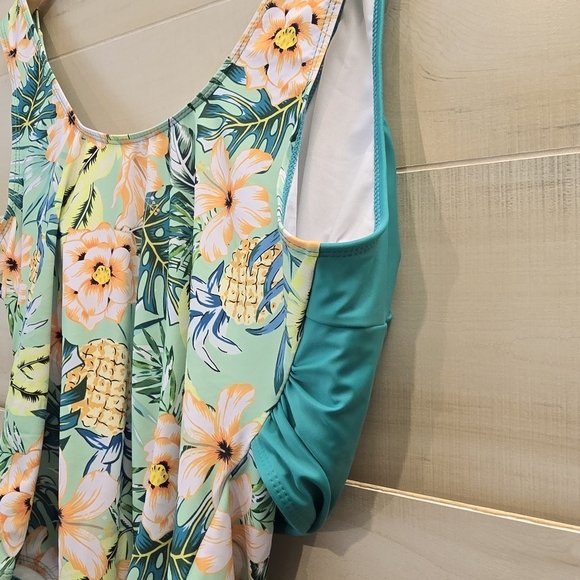 {3XL} NWOT SHEIN Tropical Splice Swimsuit Curve Plus Size Summer Beach Vacation - Picture 11 of 14